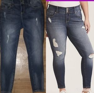 Torrid brand distressed premium denim jegging